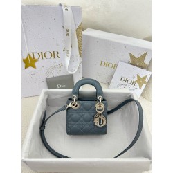 디올 Dior Lady Dior Micro Bag Blue
