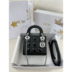 디올 Dior Mini Lady Dior Bag Black 17cm