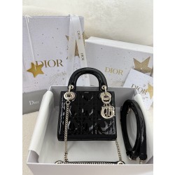 디올 Dior Mini Lady Dior Bag Black 17cm