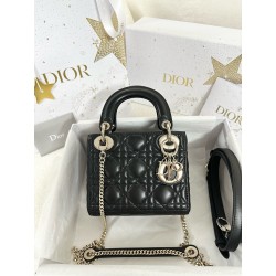 디올 Dior Mini Lady Dior Bag Black 17cm