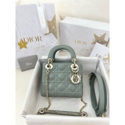 디올 Dior Mini Lady Dior Bag grey 17cm