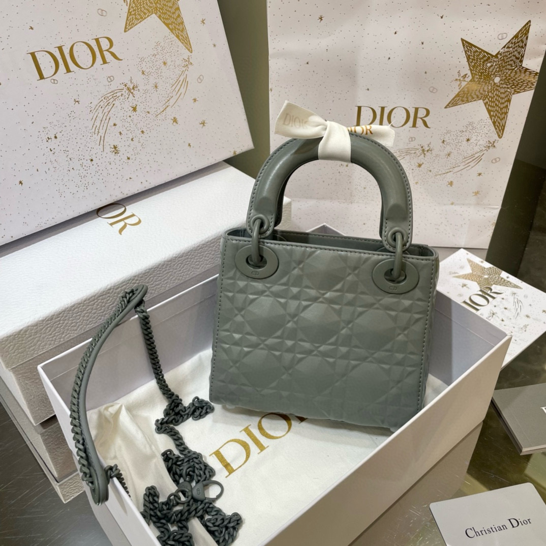 디올 Dior Mini Lady Dior Bag grey 17cm