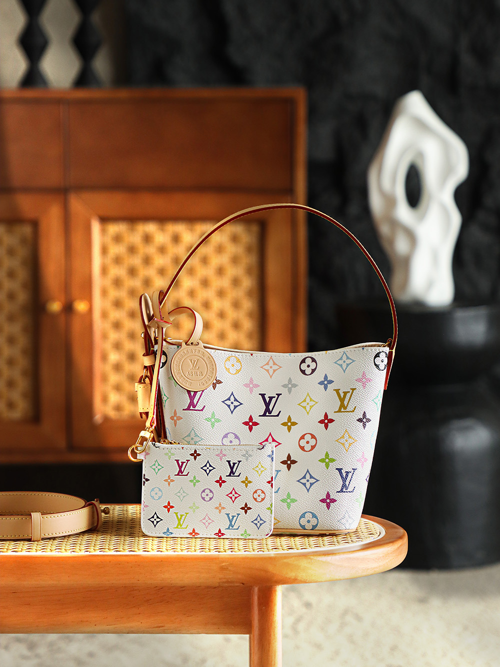 【AS】루이비통 M13089 Louis Vuitton x Murakami Takashi All in BB Multicolor White