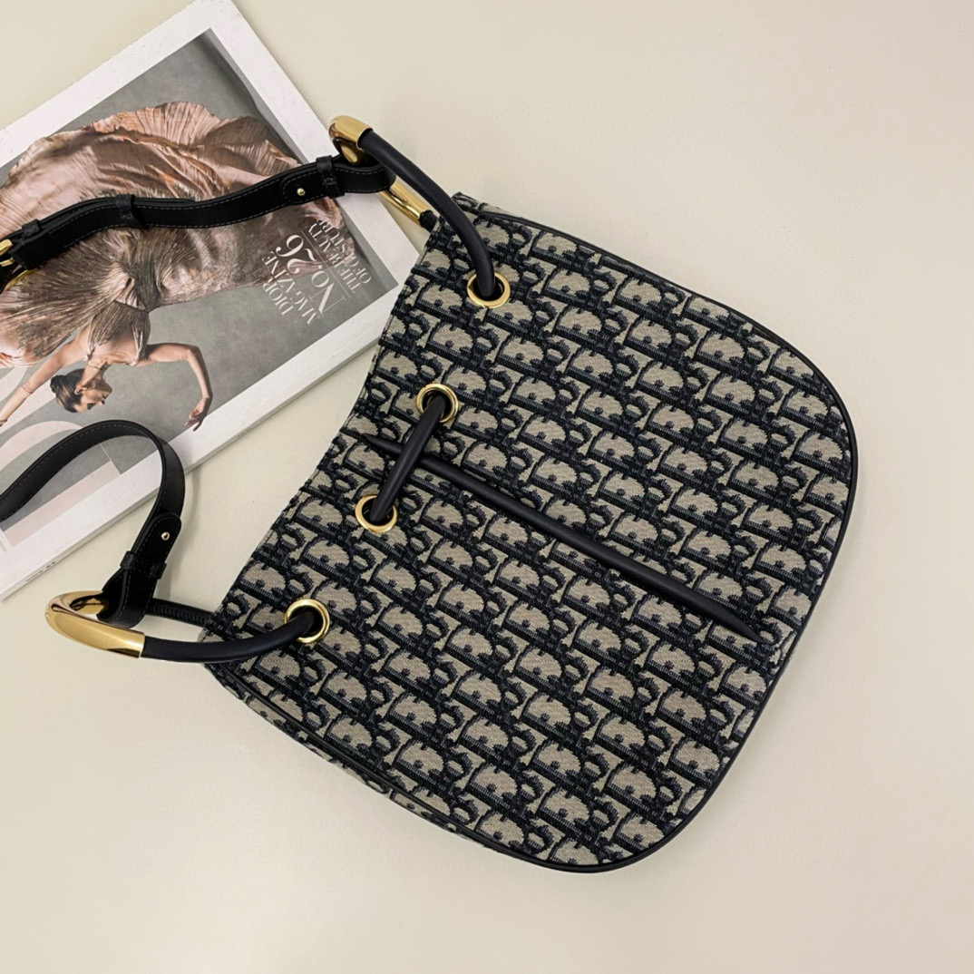 디올 Dior Medium Dior Nolita Bag Blue Oblique Jacquard 25cm