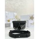 디올 Dior Mini Saddle Messenger Bag with Flap Beige and Black Oblique Jacquard 19.5cm