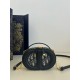 디올 Dior CD Signature Oval Camera Bag Oblique Jacquard Blue  18cm