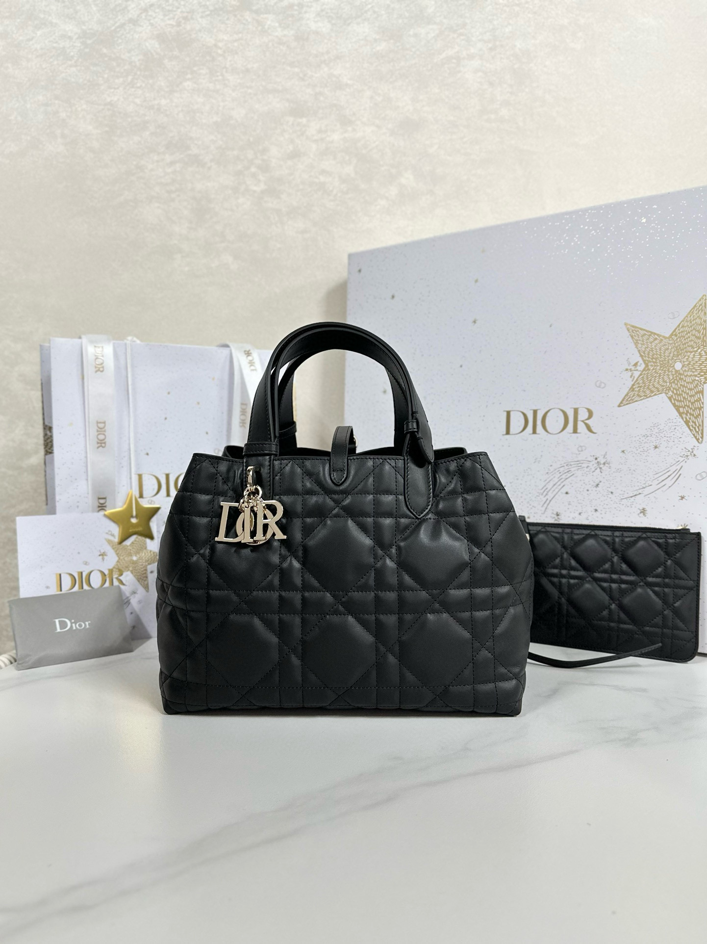 디올 Dior Medium Dior Toujours Bag Black 28.5cm