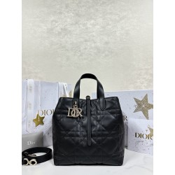 디올 Dior Medium Dior Toujours Vertical Tote Bag Black 20cm