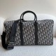 디올 Dior Lingot 50 Bag Beige and Black Oblique Jacquard 50cm