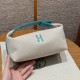 에르메스 Hermes Bride-a-Brac 21cm all- cotton 3P Blue atoll/silver
