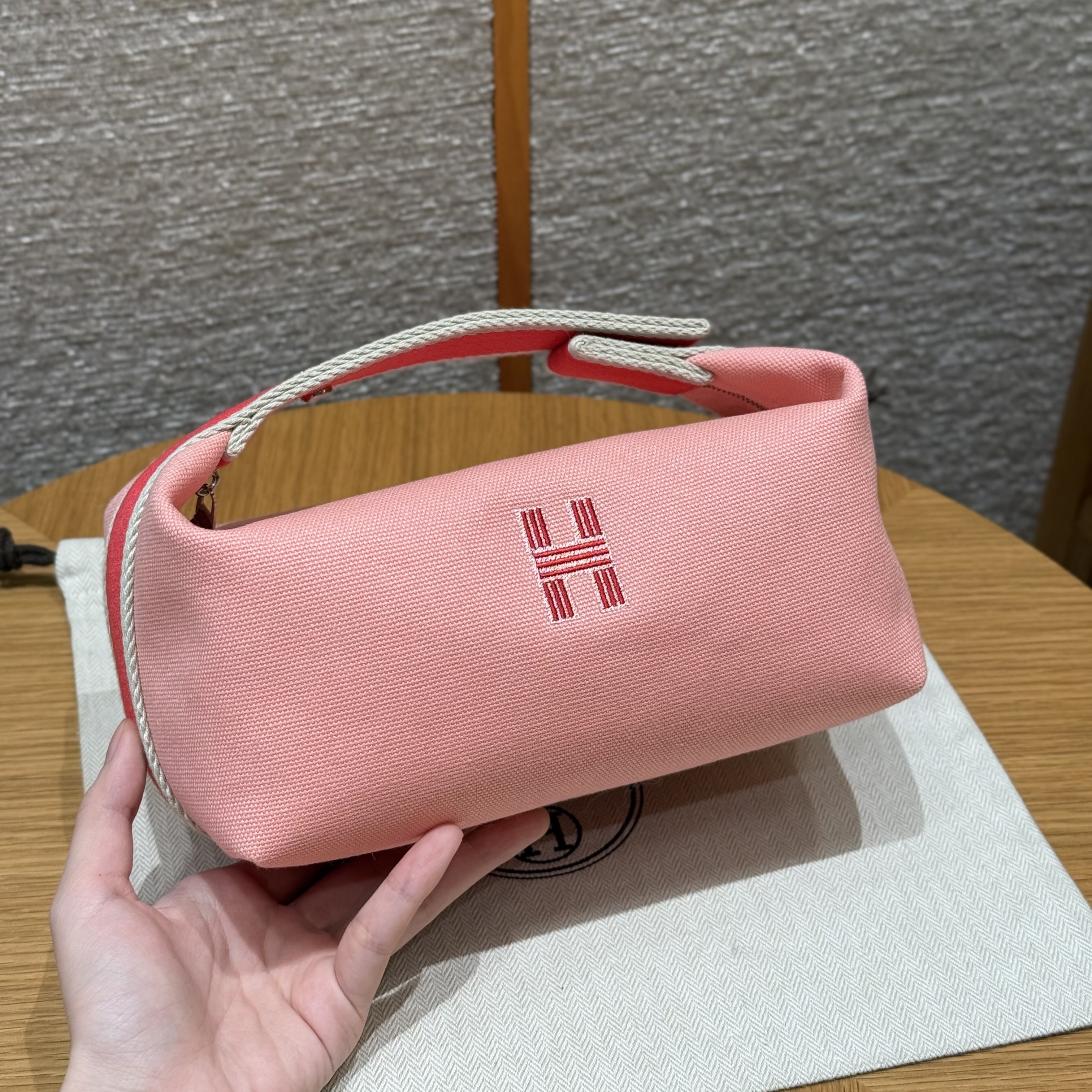 에르메스 Hermes Bride-a-Brac 21cm all- cotton goyave/silver