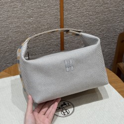 에르메스 Hermes Bride-a-Brac 25cm all- cotton grey/silver
