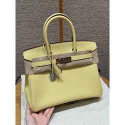 에르메스 Hermes Birkin 30cm Epsom 1Z Jaune Poussin/silver
