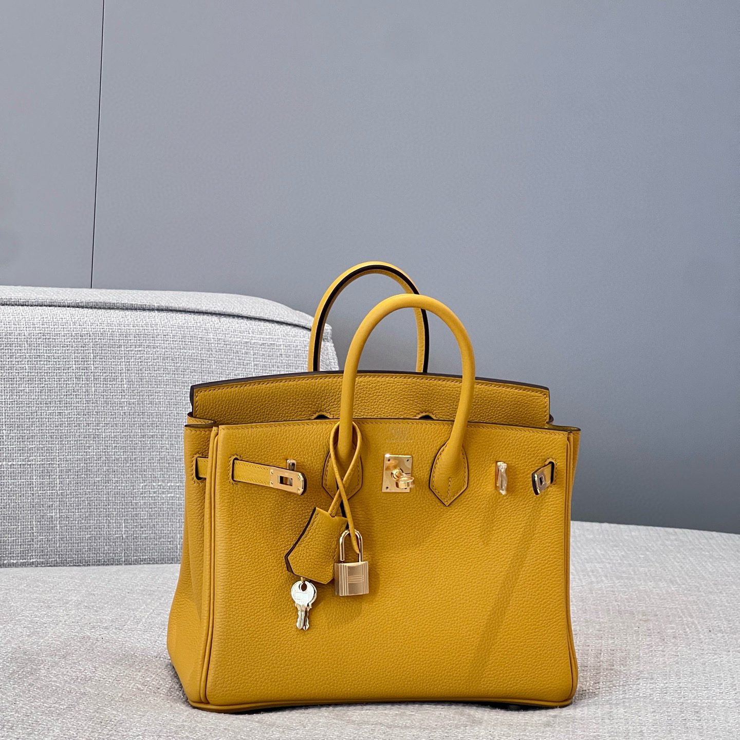 에르메스 Hermes Brikin 25cm Germany Leather 9D Jaune/gold