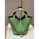 에르메스 Hermes Picotin lock 22cm clemence 3i Vert Criquet/silver