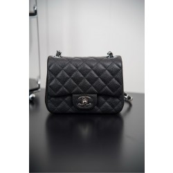 샤넬 Chanel Classic Flap Bag A35200 Black silver 17cm