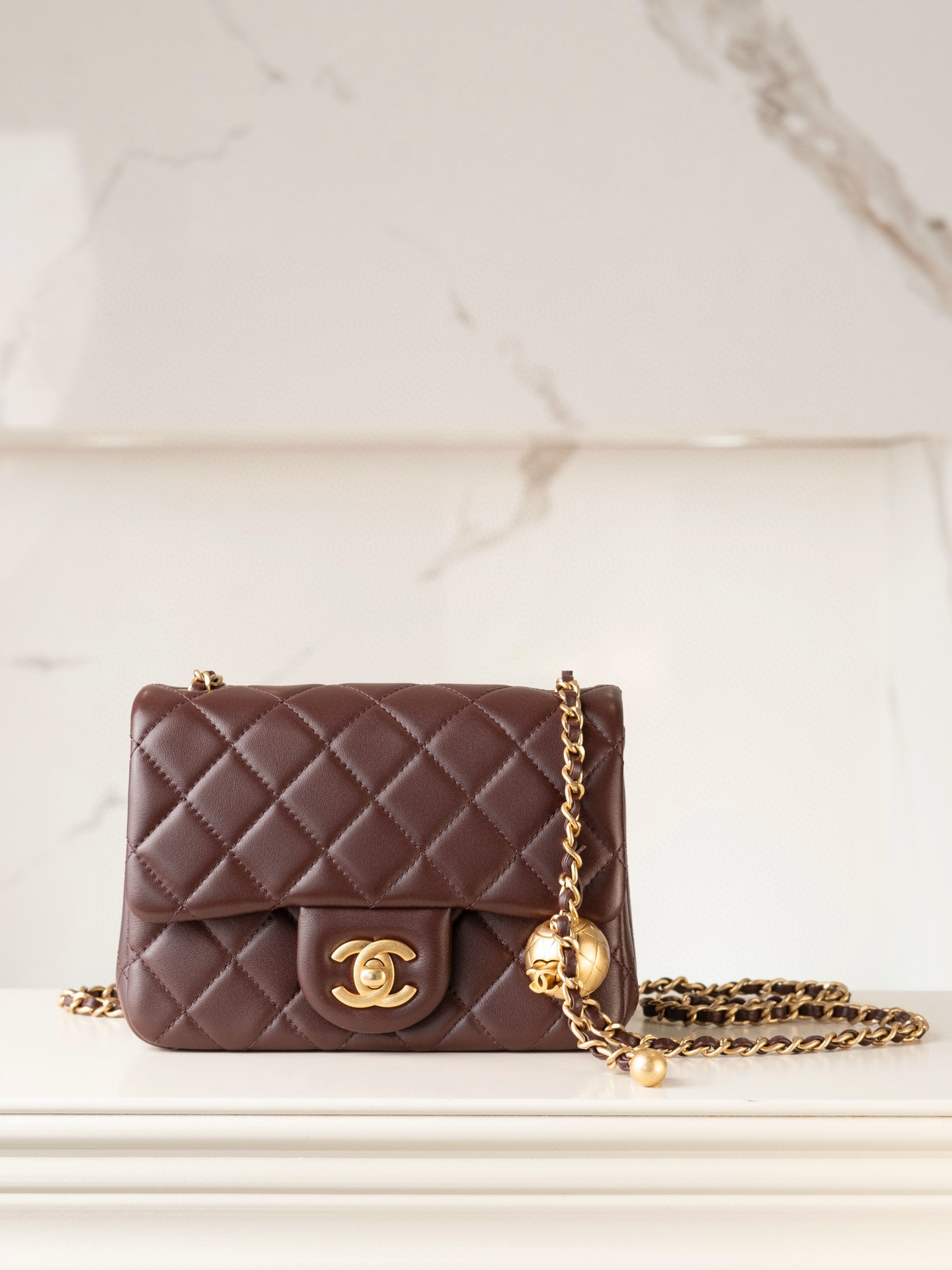 샤넬 Chanel Mini Flap Bag AS1786 Wine red 18cm