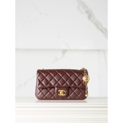 샤넬 Chanel 23c Mini Flap Bag AS1787 Wine red 20cm
