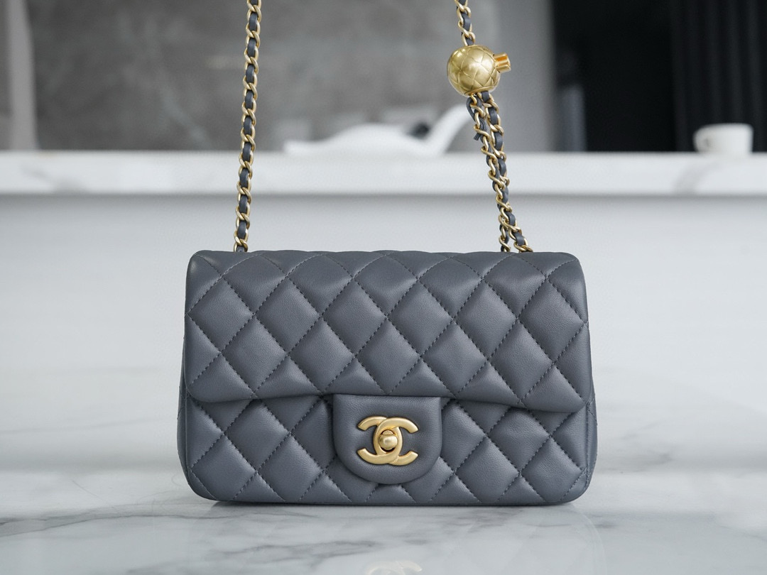 샤넬 Chanel 23c Mini Flap Bag AS1787 Dark grey 20cm