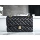 샤넬 Chanel Medium Classic Flap Bag A01112 Black gold 25cm