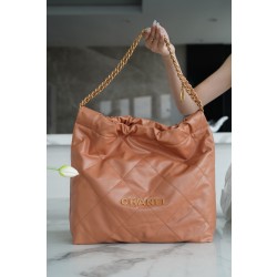 샤넬 Chanel 22P 22Medium Handbag AS3261 Caramel gold 39cm