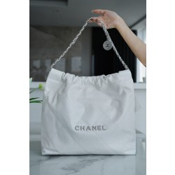 샤넬 Chanel 22P 22Medium Handbag AS3261 White silver 39cm
