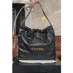 샤넬 Chanel 24B 22 Medium Handbag AS3261 Black 39cm