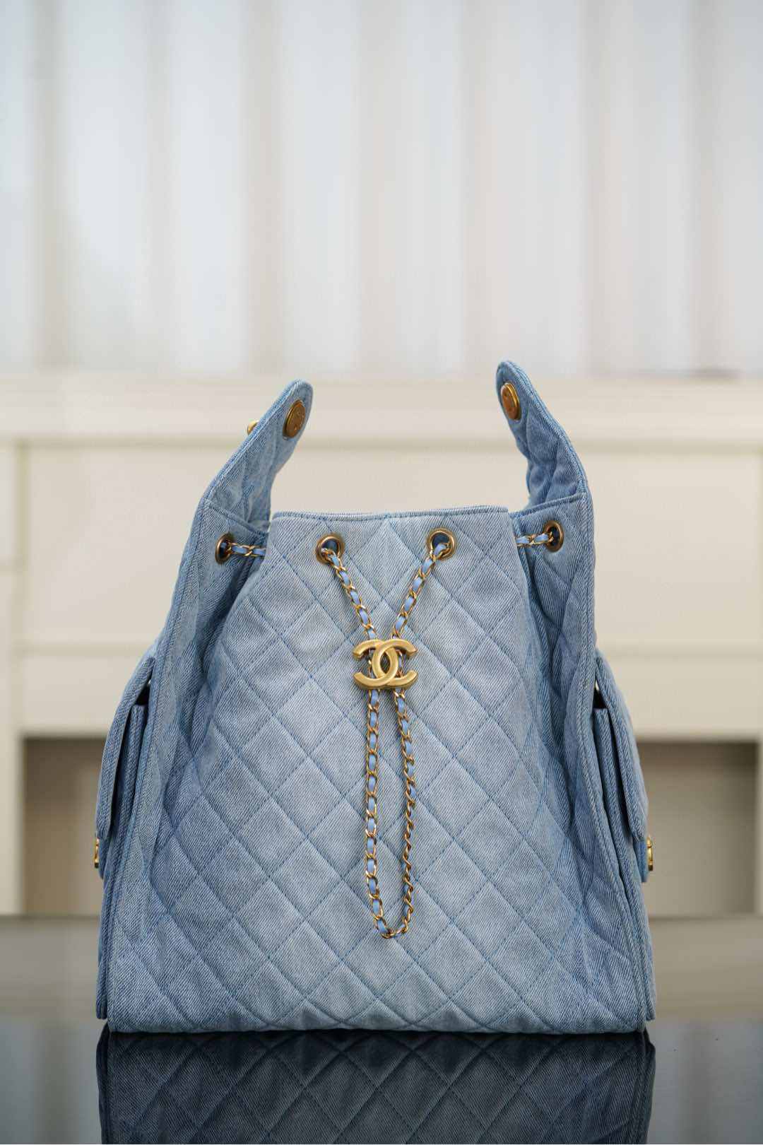 샤넬 Chanel 25s 25Medium Handbag AS5311 Blue 40cm