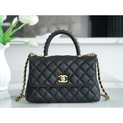 샤넬 Chanel 23P Small CoCo Handle Flap Bag A92990 Black 24cm