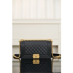 샤넬 Chanel Medium Leboy Bag A67086 Black gold 25cm