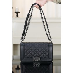 샤넬 Chanel Medium Leboy Bag A67086 Black silver 25cm