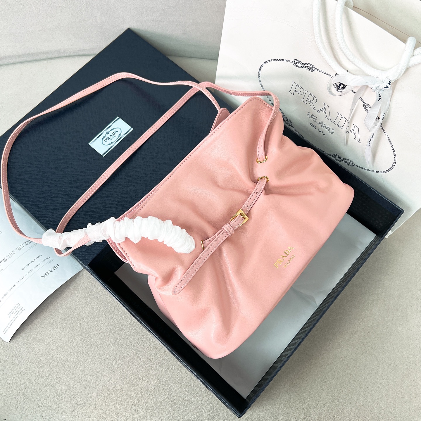 프라다 Prada 1BG586 다다 스몰 나파 가죽 핸드백 25CM