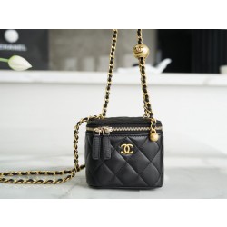 샤넬 Chanel 22b Classic Small Vanity with Chain Black 8.5cm