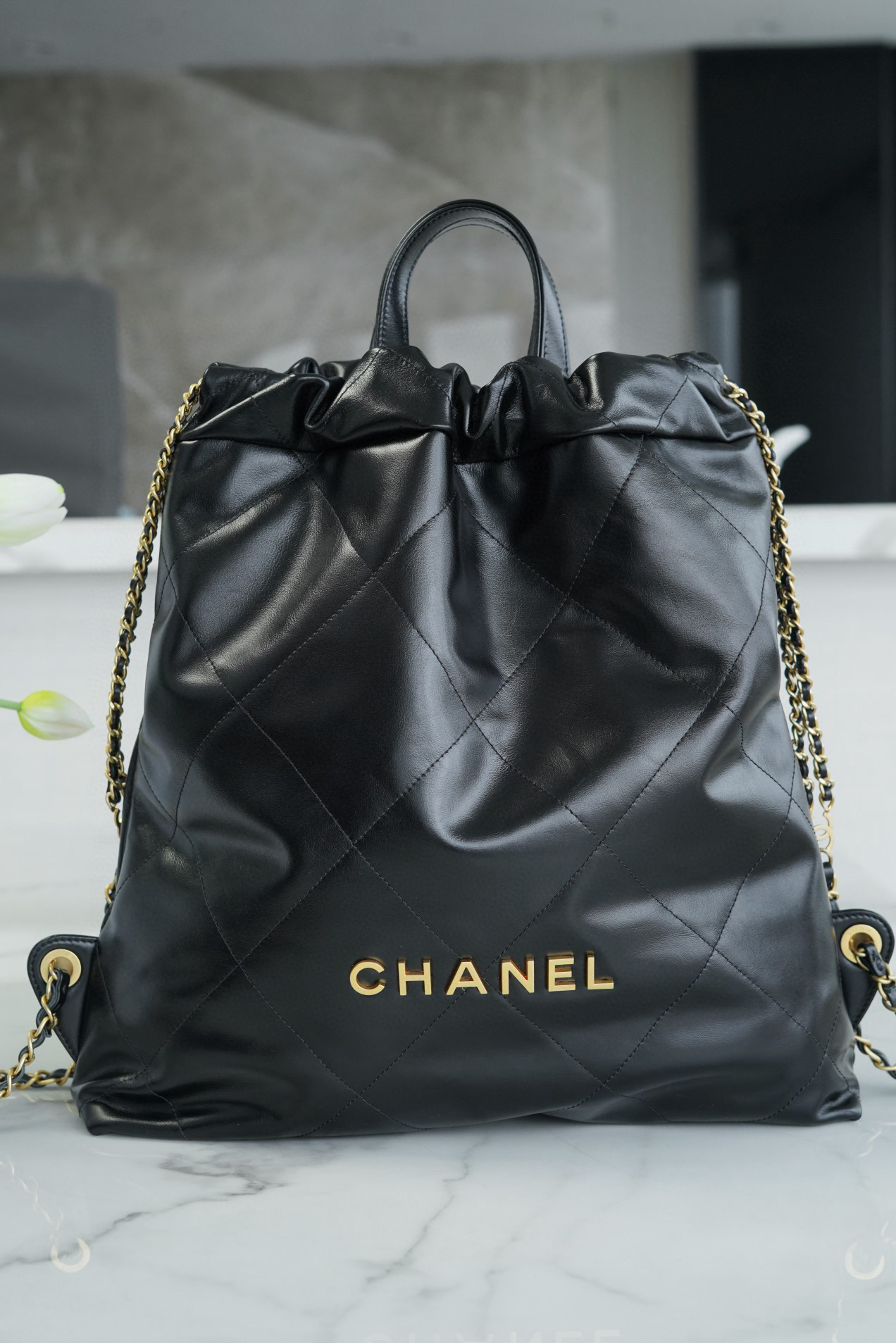 샤넬 Chanel 22P 22Large Backpack Black 51cm