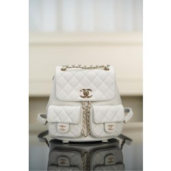 샤넬 Chanel 24A Duma Backpack White 20.5cm