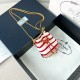 프라다 Prada 1NR016 스트라이프 패브릭 미니 파우치 9.5cm
