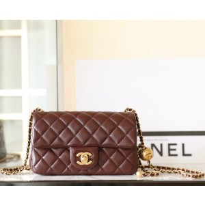 샤넬 Chanel 24k AS1787 Mini Flap Bag C-061 Madder brown 20cm