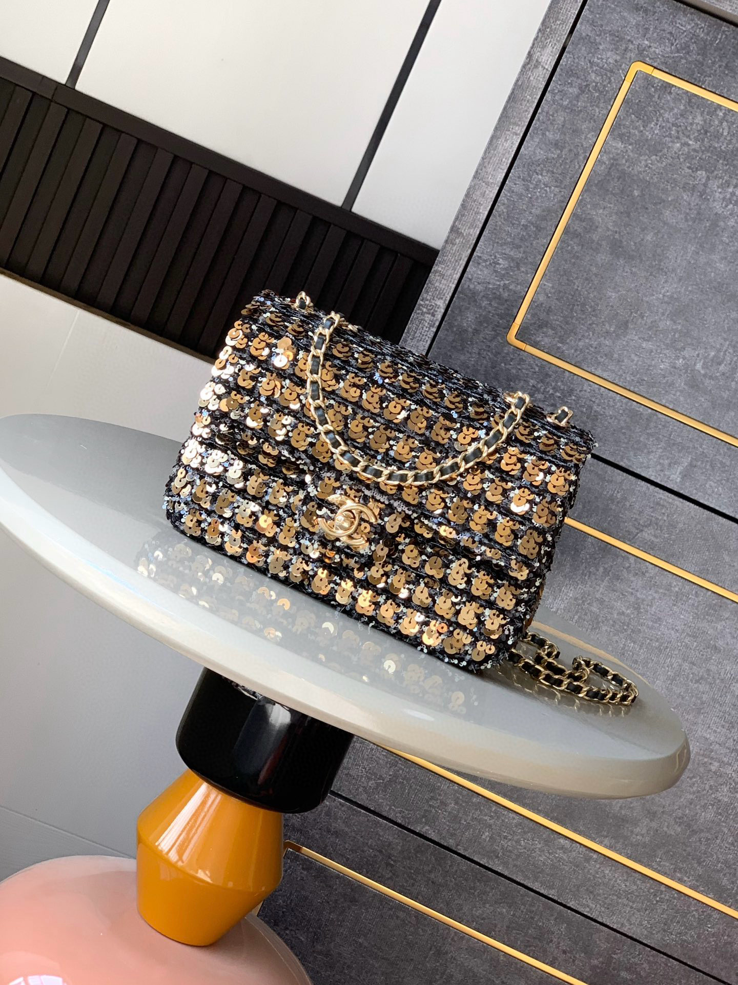 샤넬 Chanel 25c Mini Classic Flap Bag gold 20cm