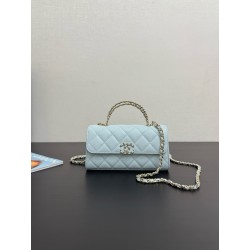샤넬 Chanel 25s AP3238 Flap Phone Holder with Chain 99194 Blue 18cm