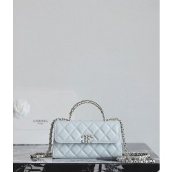 샤넬 Chanel 25s AP3238 Flap Phone Holder with Chain C-511 Light blue 18cm