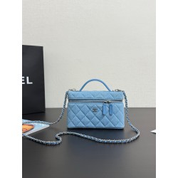 샤넬 Chanel 25c LP Long Vanity with chain 99448 Blue 19cm
