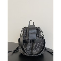 펜디 FENDI 7VZ070 FF Jacquard Strike Medium Backpack Black