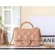 샤넬 Chanel 24B AS5032 Mini Flap Bag with Top Handle C-541 Apricot 19cm