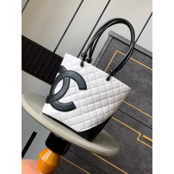 샤넬 Chanel Shopping Bag White&Black 20cm