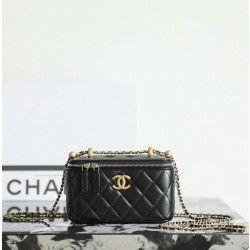 샤넬 Chanel 25s Long Vanity with chain C-811 Black 17cm