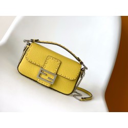펜디 FENDI 8BS017 Baguette Mini Topstitching Selleria Bag 20CM