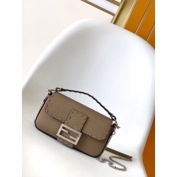 펜디 FENDI 8BS017 Baguette Mini Topstitching Selleria Bag 20CM
