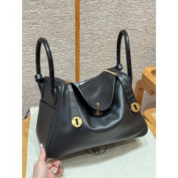 에르메스 Hermes Lindy 30cm Swift and Matte Alligaator 88 Graphite/gold