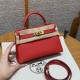 에르메스 Hermes Mini Kelly 19cm Epsom S3 Rouge Coeur/gold