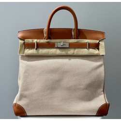 에르메스 Hermes Birkin Hac 40cm Togo and canvas 37 Gold/silver